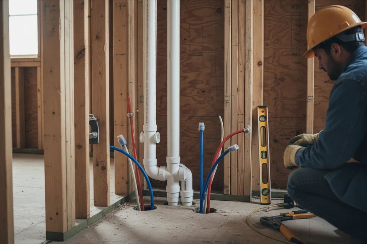 Drain and supply rough-in during Garbage Disposal Repair in Geismar