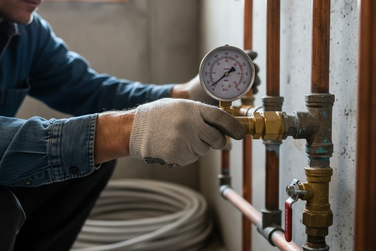 Pressure testing a repaired line during Water Line Repair in Geismar